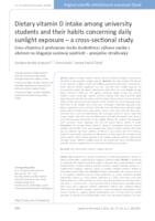 prikaz prve stranice dokumenta Dietary vitamin D intake among university students and their habits concerning daily sunlight exposure : a cross-sectional study