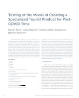 prikaz prve stranice dokumenta Testing of the Model of Creating a Specialized Tourist Product for Post-COVID Time