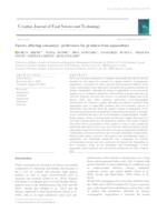 prikaz prve stranice dokumenta Factors affecting consumers´ preferences for products from aquaculture