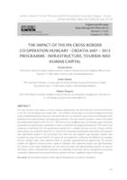 prikaz prve stranice dokumenta The impact of the IPA cross-border co-operation Hungary - Croatia 2007 – 2013 programme - infrastructure, tourism and human capital