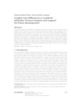 prikaz prve stranice dokumenta Insights into differences in residents' attitudes: Tourism impacts and support for future development