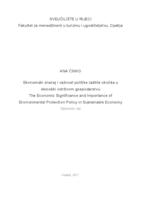 prikaz prve stranice dokumenta Ekonomski značaj i važnost politike zaštite okoliša u ekološki održivom gospodarstvu