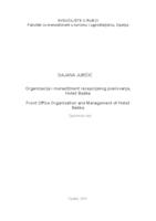 prikaz prve stranice dokumenta Organizacija i menadžment recepcijskog poslovanja, Hoteli Baška